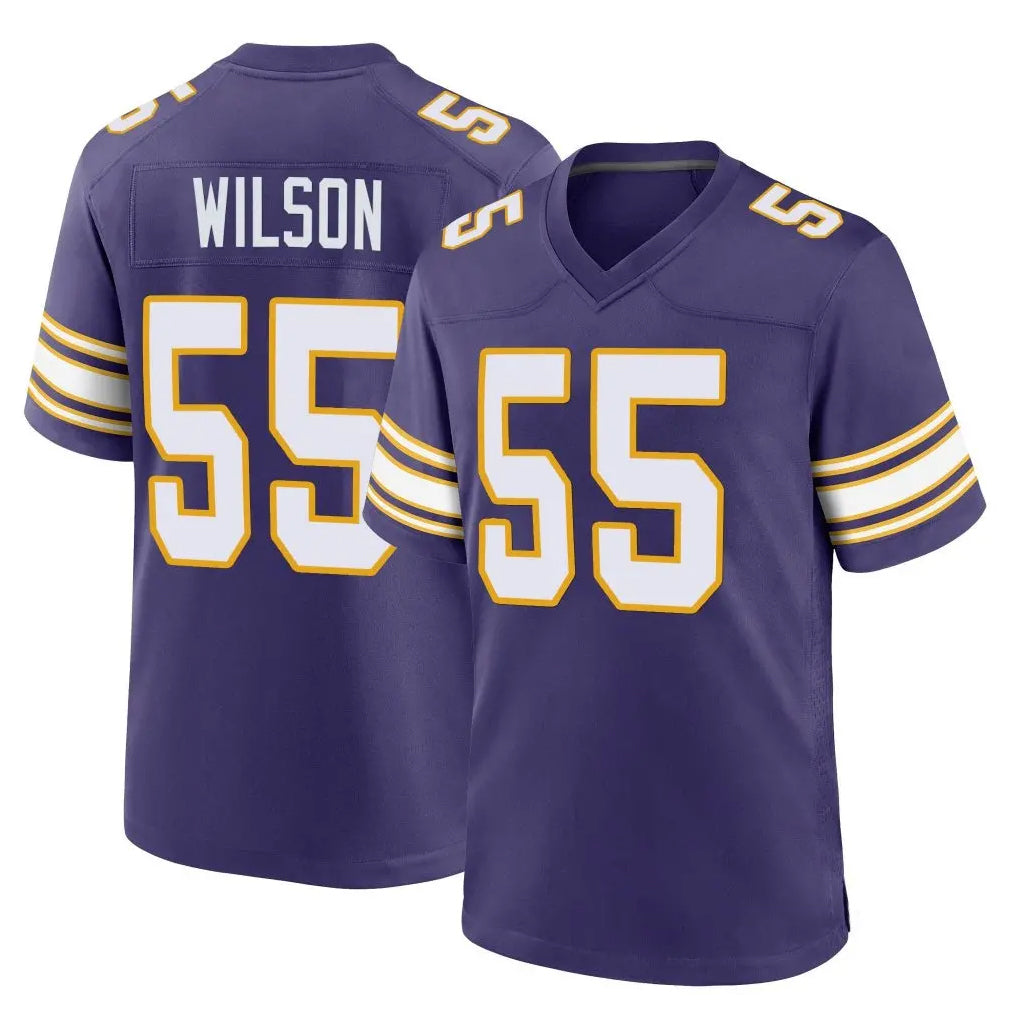 M.Vikings #55 Eric Wilson Player Purple Classic Home Game BALCE Stitched Jerseys