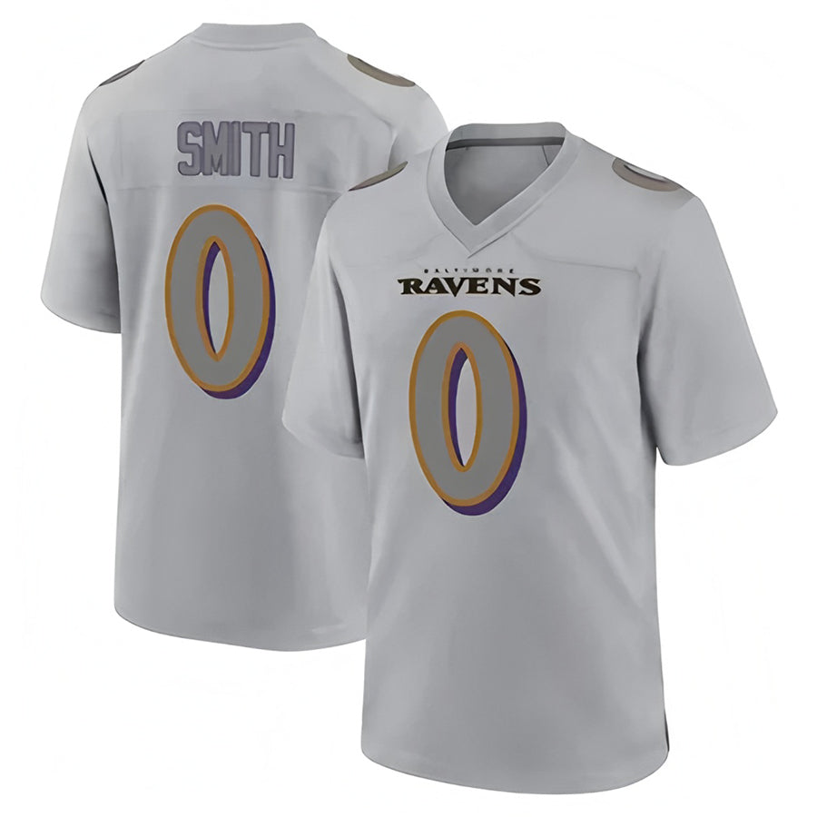 B.Ravens #0 Roquan Smith Player Gray Color Rush Vapor Untouchable Game BALCE Stitched Jerseys
