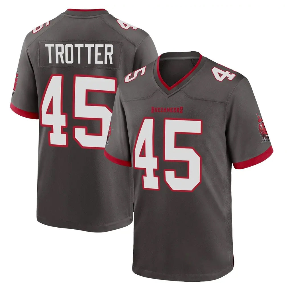 TB.Buccaneers #45 Josiah Trotte Player Pewter Alternate Home Game BALCE Stitched Jerseys