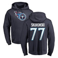 T.Titans #77 Peter Skoronski Player Navy Logo Pullover Hoodies Home Game BALCE Stitched Jerseys