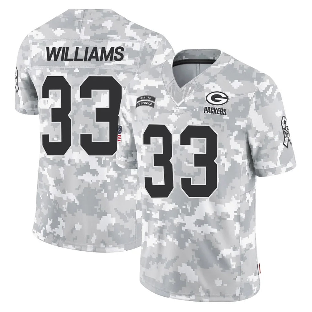 GB.Packers #33 Evan Williams Player Arctic Camo Salute To Service Limited BALCE Stitched Jerseys