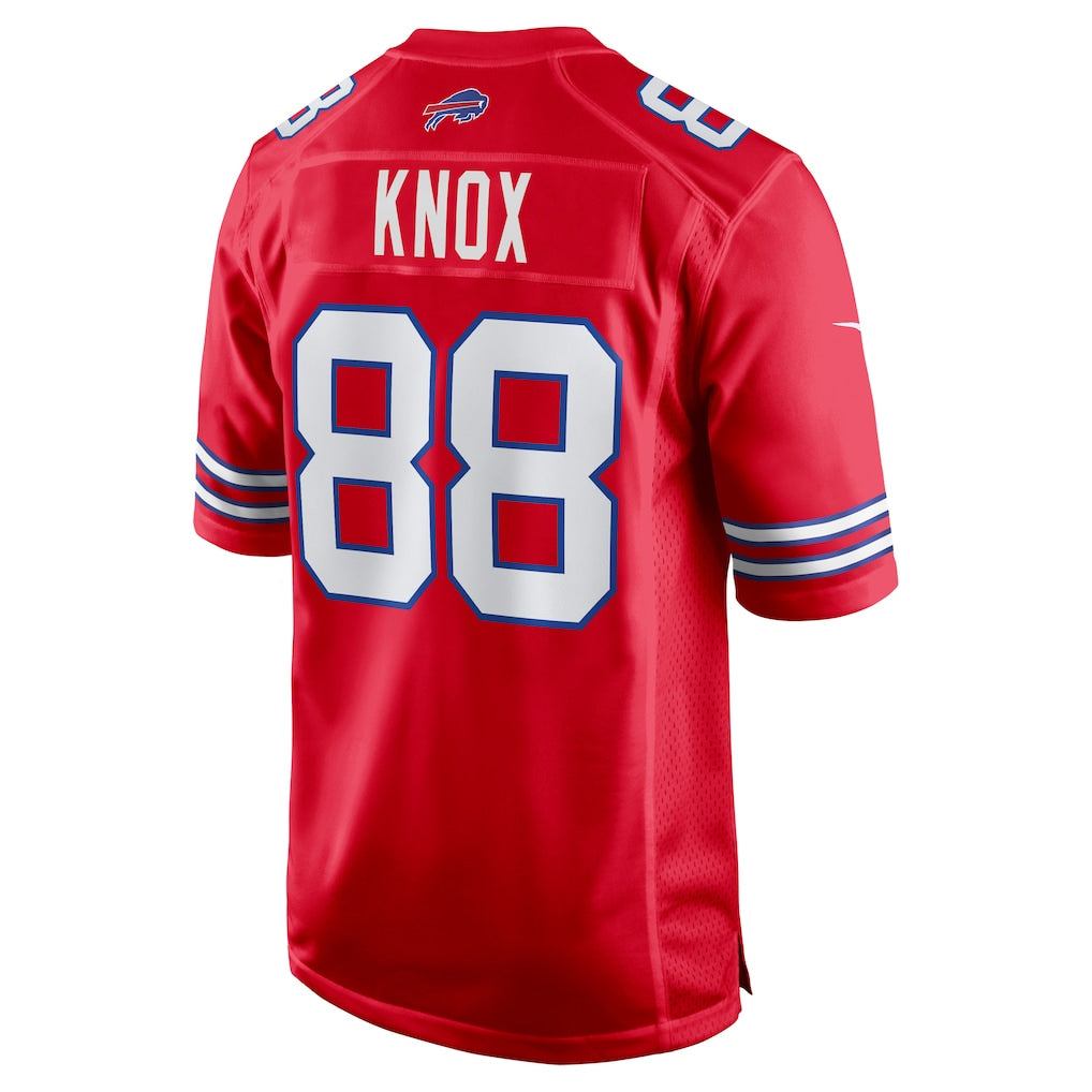 B.Bills #88 Dawson Knox Player Red Home Game BALCE Stitched Jerseys