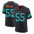 M.Dolphins #55 Aaron Brewer Player Black Pitch Rivalries Collection Home Game BALCE Stitched Jerseys