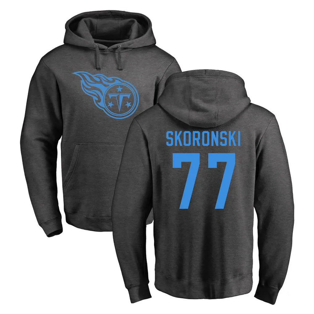 T.Titans #77 Peter Skoronski Player Ash One Color Pullover Hoodies Home Game BALCE Stitched Jerseys