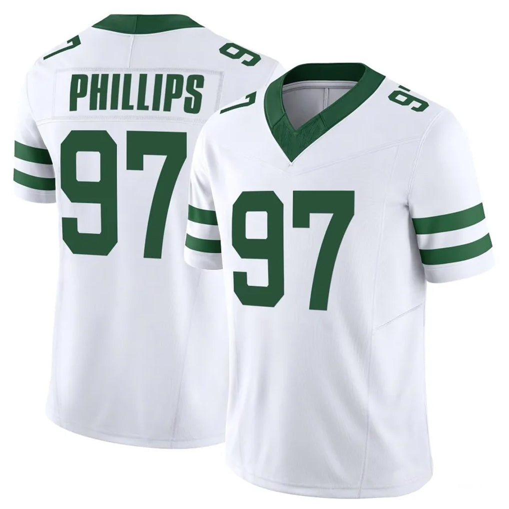NY.Jets #97 Harrison Phillips Player White Legacy Limited Vapor F.U.S.E. Home Game BALCE Stitched Jerseys