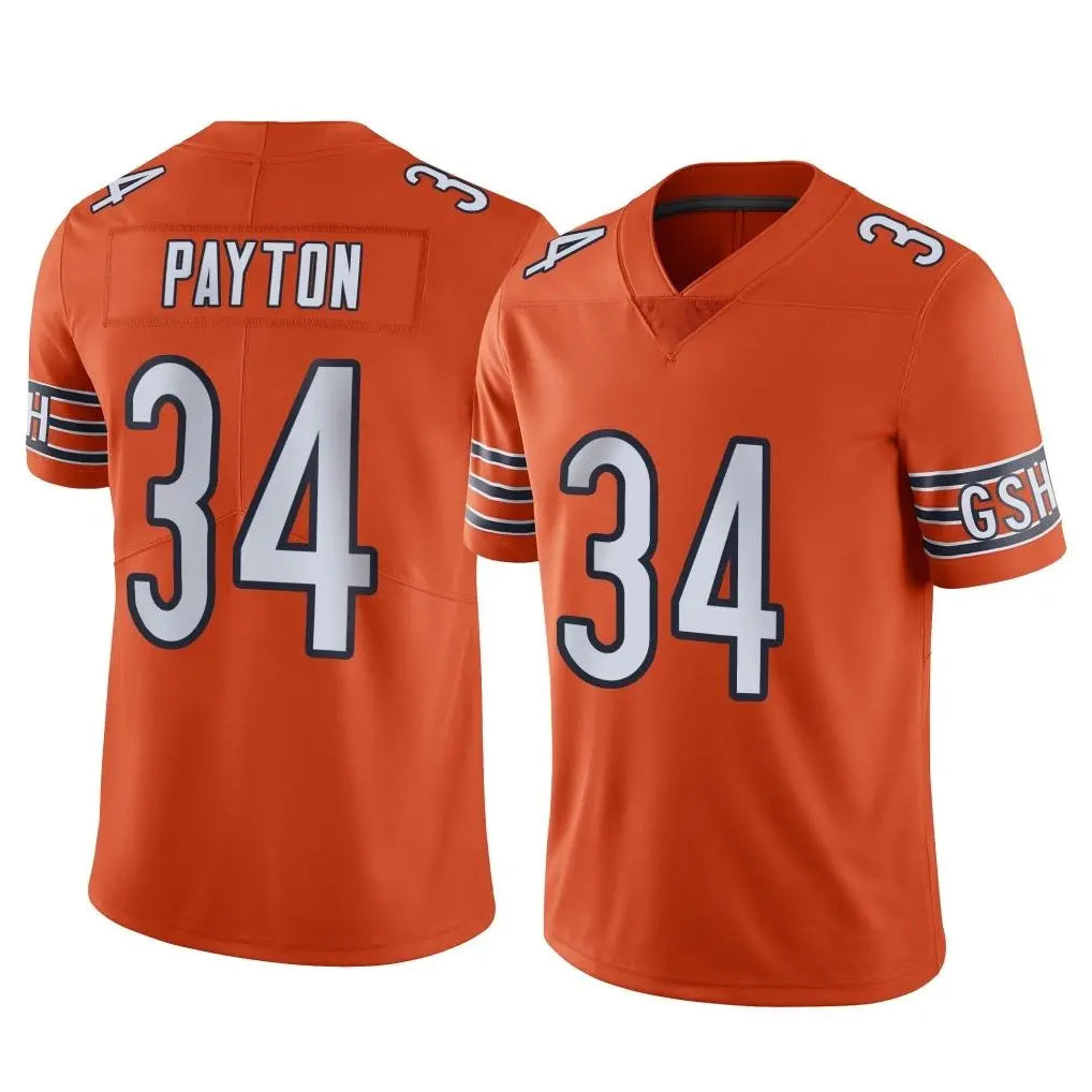 C.Bears #34 Walter Payton Player Orange Alternate Vapor Limited Home Game BALCE Stitched Jerseys