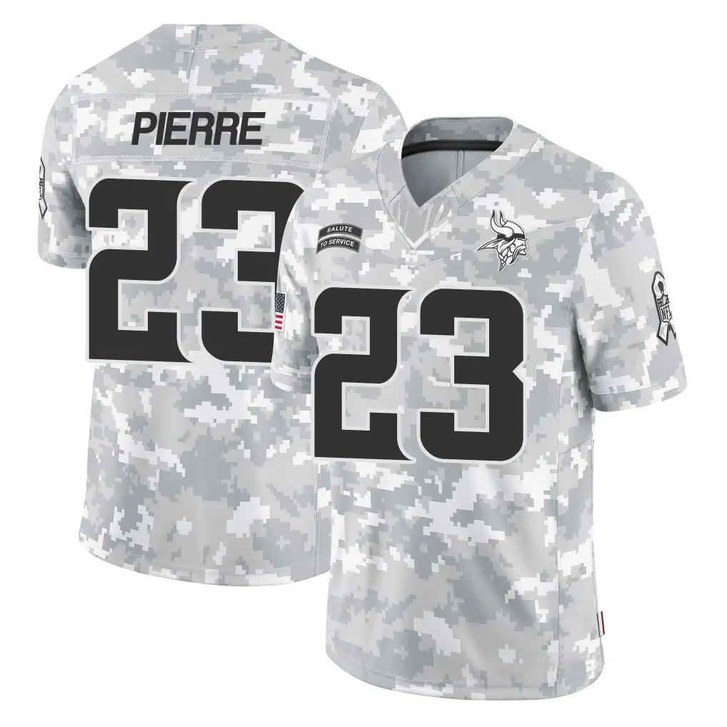 M.Vikings #23 James Pierre Player Arctic Camo Salute To Service Limited Game BALCE Stitched Jerseys