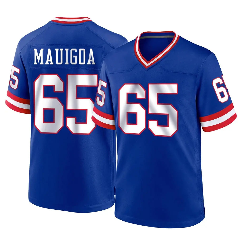 NY.Giants #65 Francis Mauigoa Player Royal Classic Home Game BALCE Stitched Jerseys