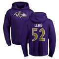 B.Ravens #52 Ray Lewis Player Purple Salute to Service Pullover Hoodie BALCE Stitched Jerseys