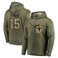 T.Titans #15 Keldric Faulk Player Olive Salute to Service Pullover Hoodies Home Game BALCE Stitched Jerseys
