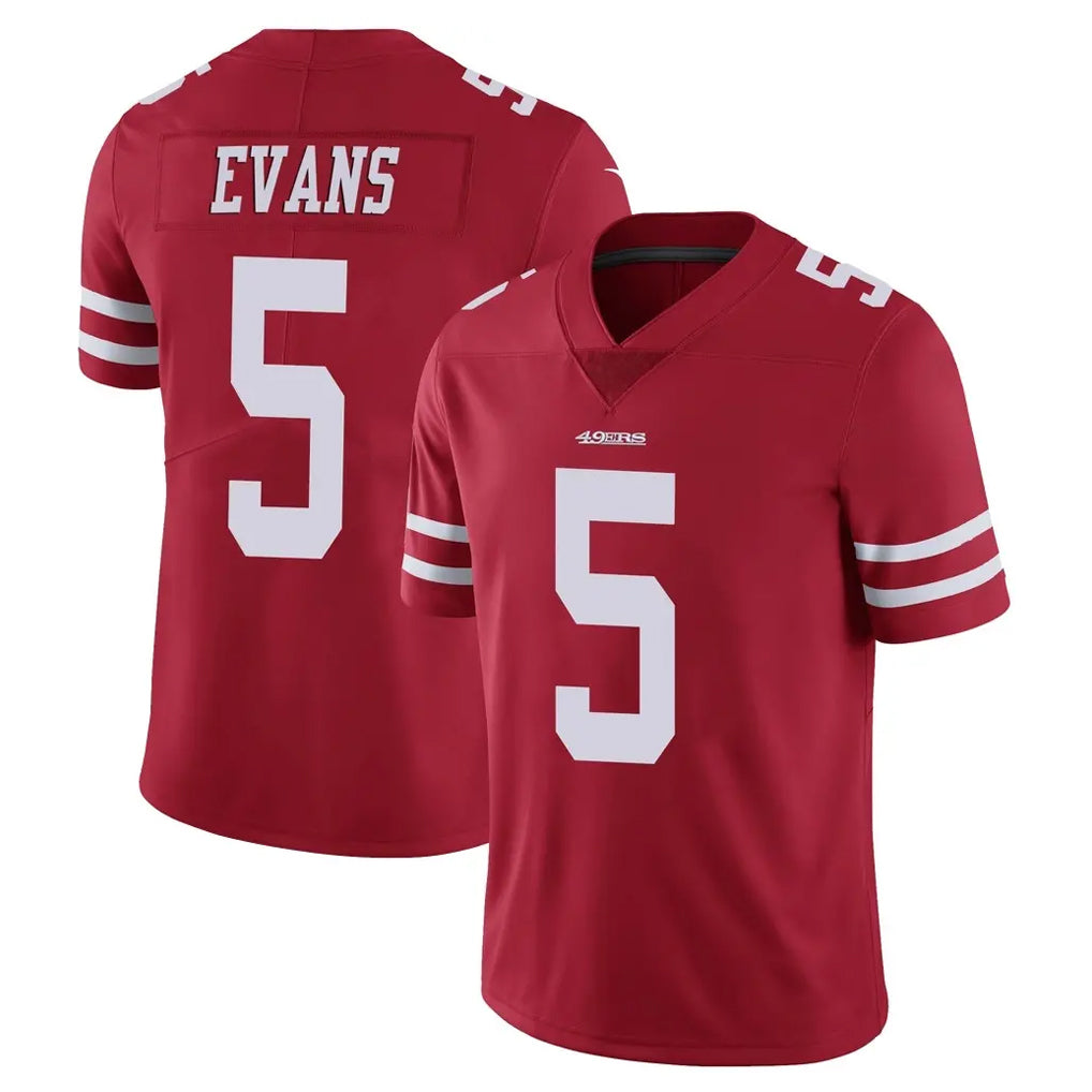 SF.49ers #5 Mike Evans Player Red Limited Vapor Untouchable Home Game BALCE Stitched Jerseys
