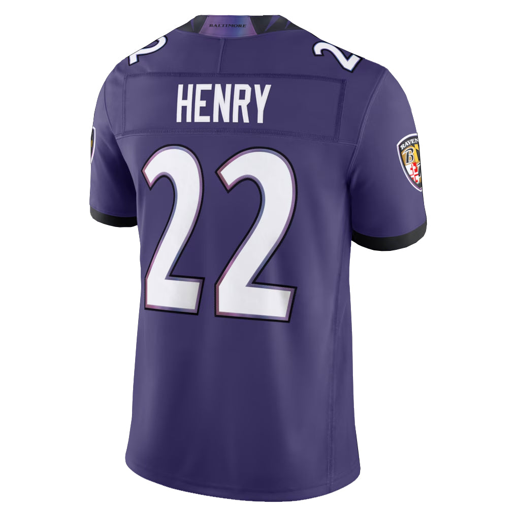 B.Ravens #22 Derrick Henry Player Purple Limited Elite Home Game BALCE Stitched Jerseys
