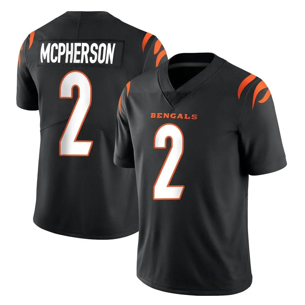 C.Bengals #2 Evan McPherson Player Black Vapor Untouchable Limited Home Game BALCE Stitched Jerseys