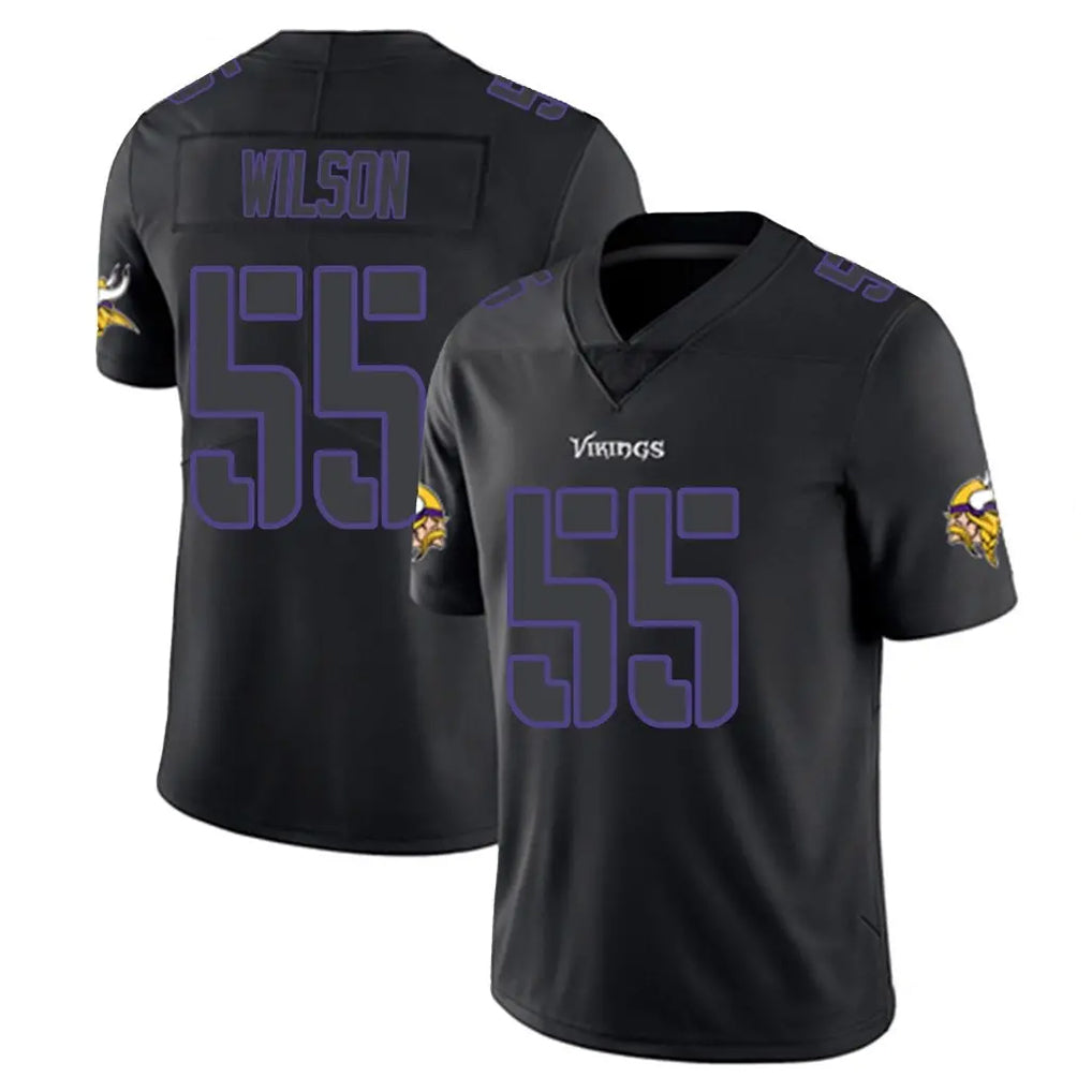 M.Vikings #55 Eric Wilson Player Black Impact LImited Home Game BALCE Stitched Jerseys