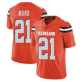 C.Browns #21 Denzel Ward Player Orange Alternate Vapor Untouchable Limited Home Game BALCE Stitched Jerseys