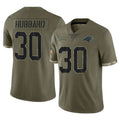 C.Panthers #30 Chuba Hubbard Player Olive Salute to Service Game BALCE Stitched Jerseys