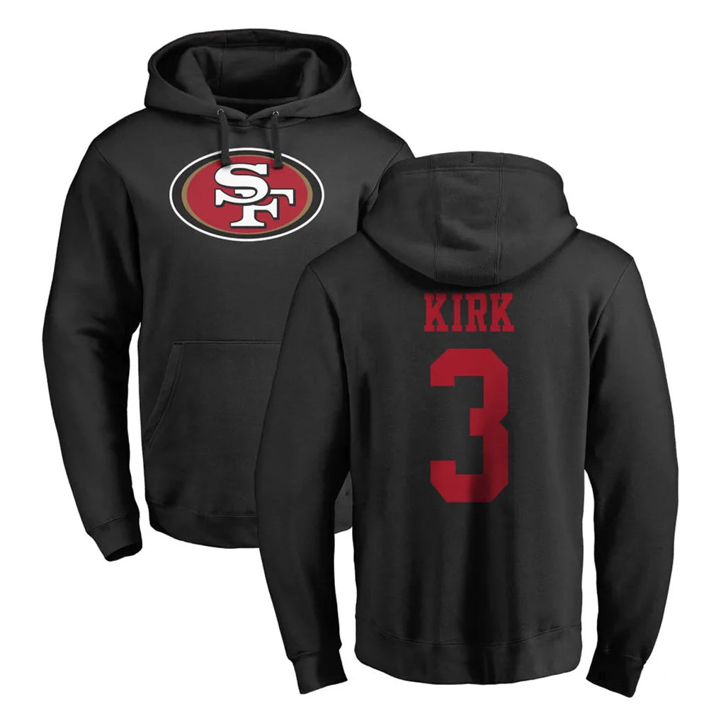 SF.49ers #3 Christian Kirk Player Black LOGO Pullover Hoodies Home Game BALCE Stitched Jerseys