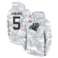 C.Panthers #5 Jaelan Phillips Player Arctic Camo Salute to Service Pullover Hoodies Limited Game BALCE Stitched Jerseys