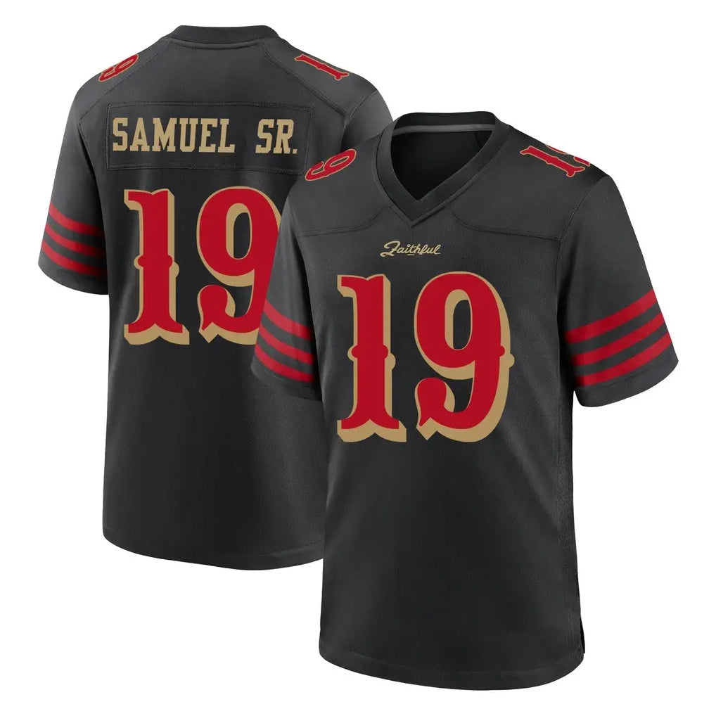 SF.49ers #19 Deebo Samuel Sr. Player Black Rivalries Collection Home Game BALCE Stitched Jerseys