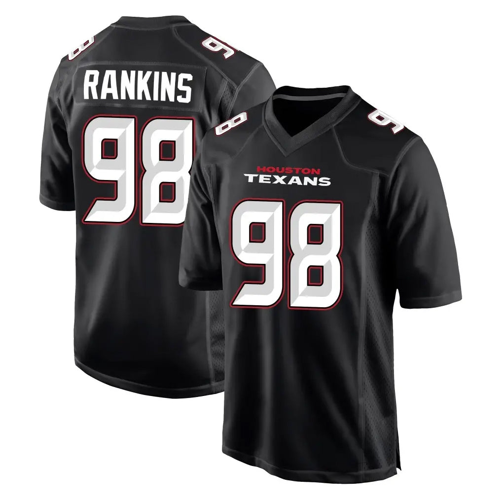 H.Texans #98 Sheldon Rankins Player Carbon Black Fashion Home Game BALCE Stitched Jerseys