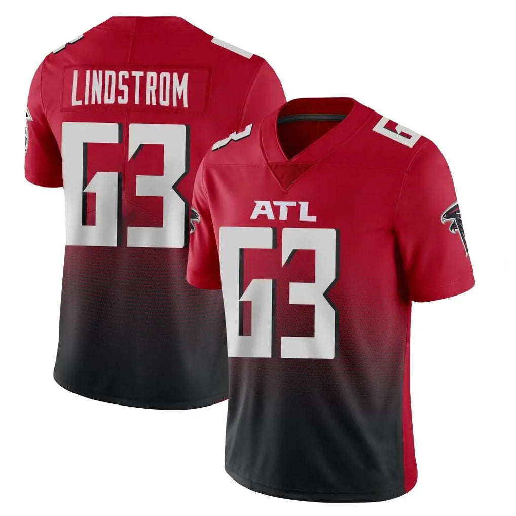 A.Falcons #63 Chris Lindstrom Player Red Vapor Untouchable Limited Home Game BALCE Stitched Jerseys