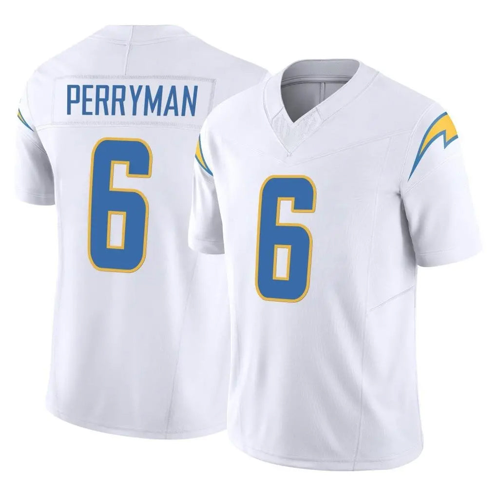 LA.Chargers #6 Denzel Perryman Player White Limited Vapor F.U.S.E. Home Game BALCE Stitched Jerseys