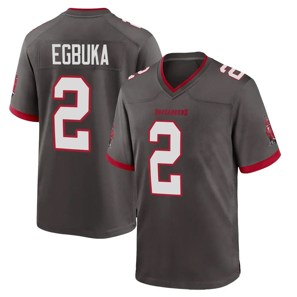 TB.Buccaneers #2 Emeka Egbuka Player Pewter Alternate Home Game BALCE Stitched Jerseys