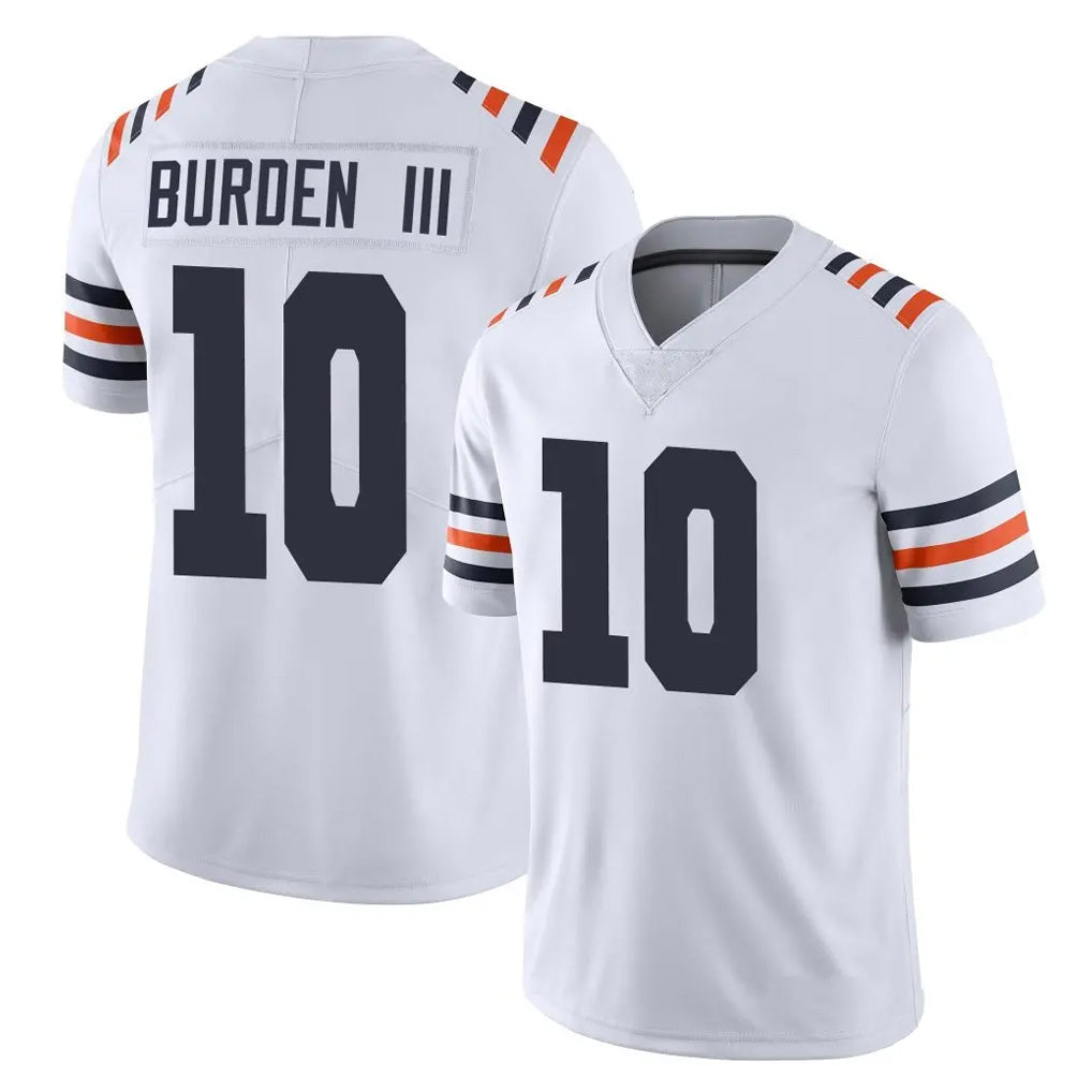 C.Bears #10 Luther Burden III Player White Classic Vapor Limited Home Game BALCE Stitched Jerseys