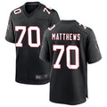 A.Falcons #70 Jake Matthews Player Black Throwback Game BALCE Stitched Jerseys