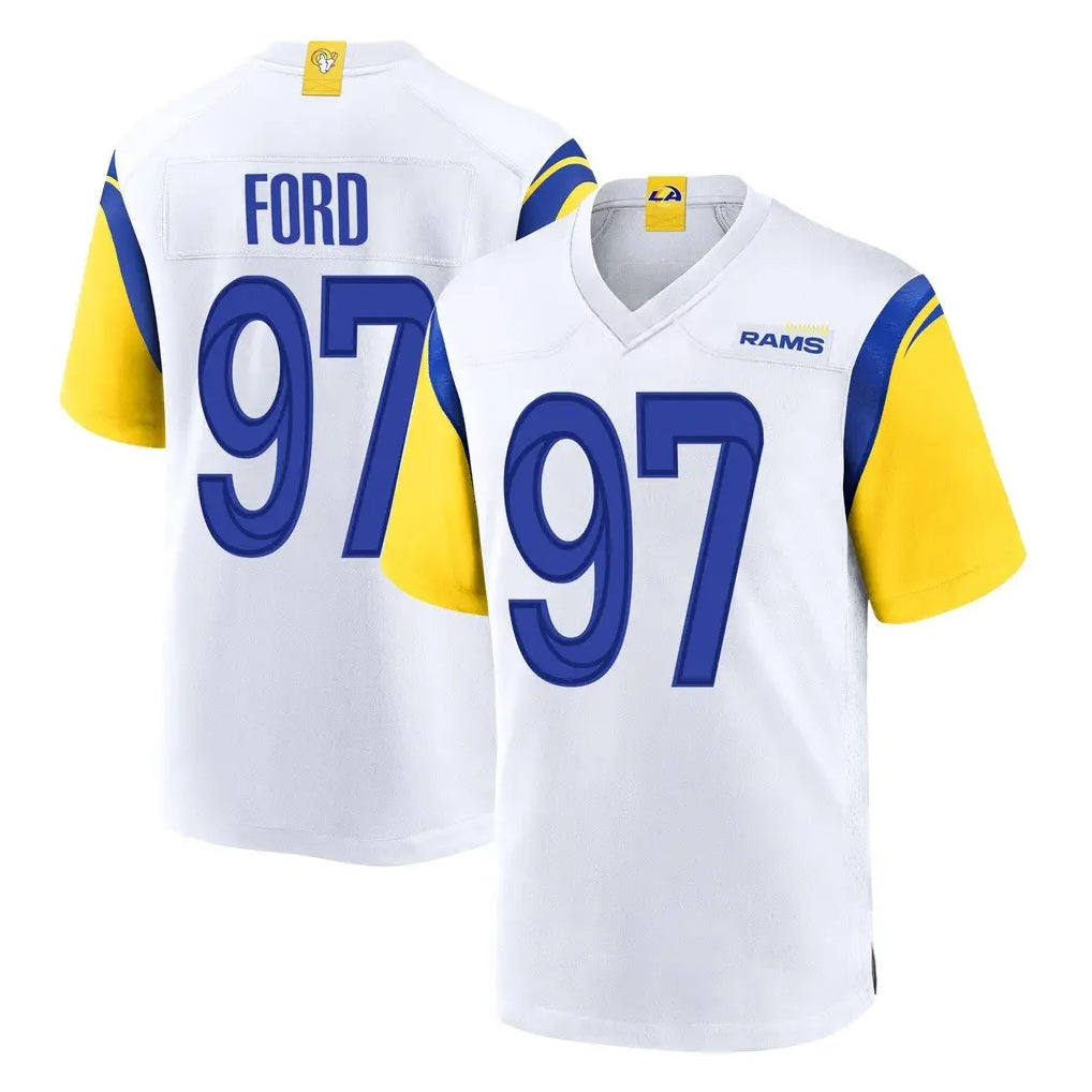 LA.Rams #97 Poona Ford Player White Home Game BALCE Stitched Jerseys