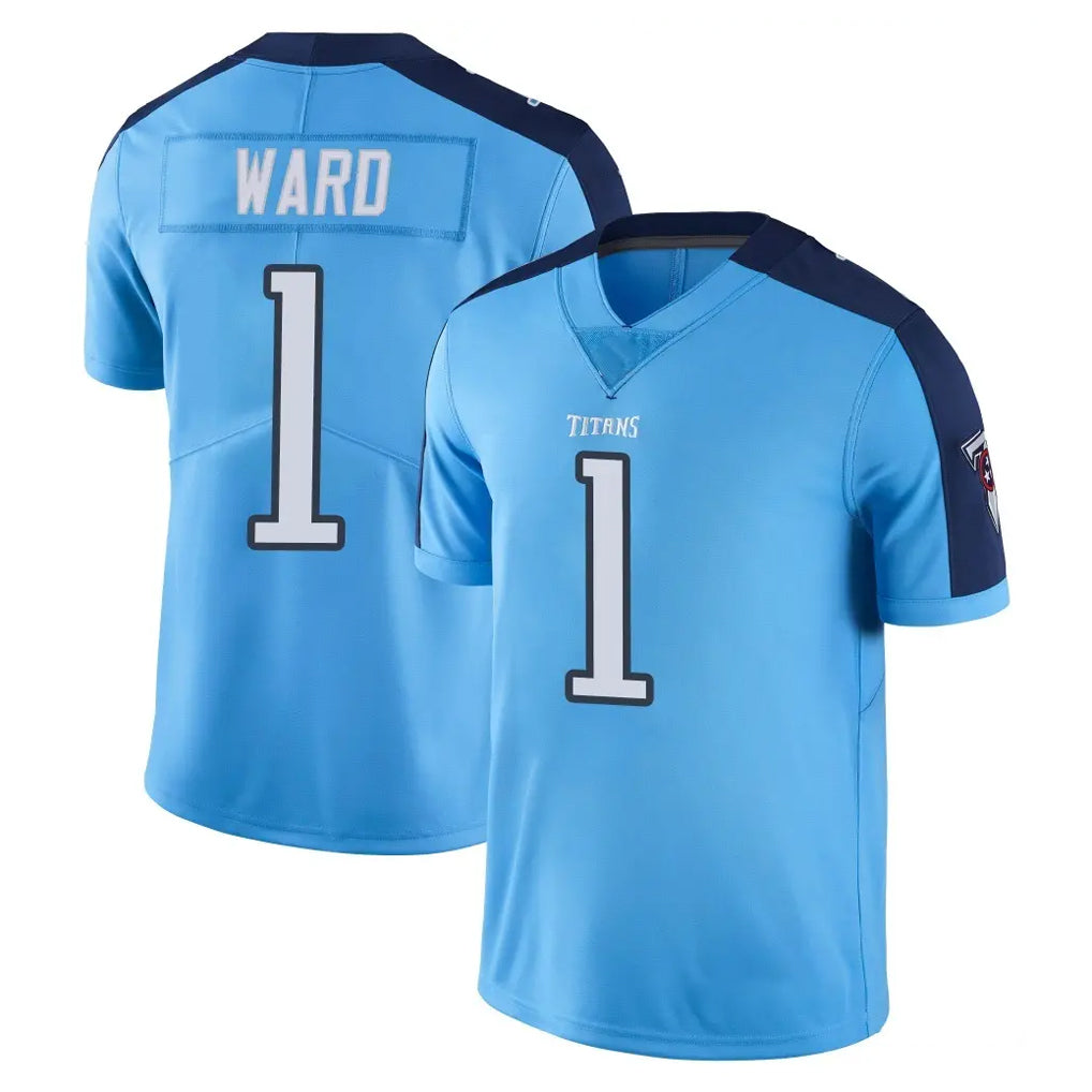 T.Titans #1 Cam Ward Player Light Blue Limited Color Rush Home Game BALCE Stitched Jerseys
