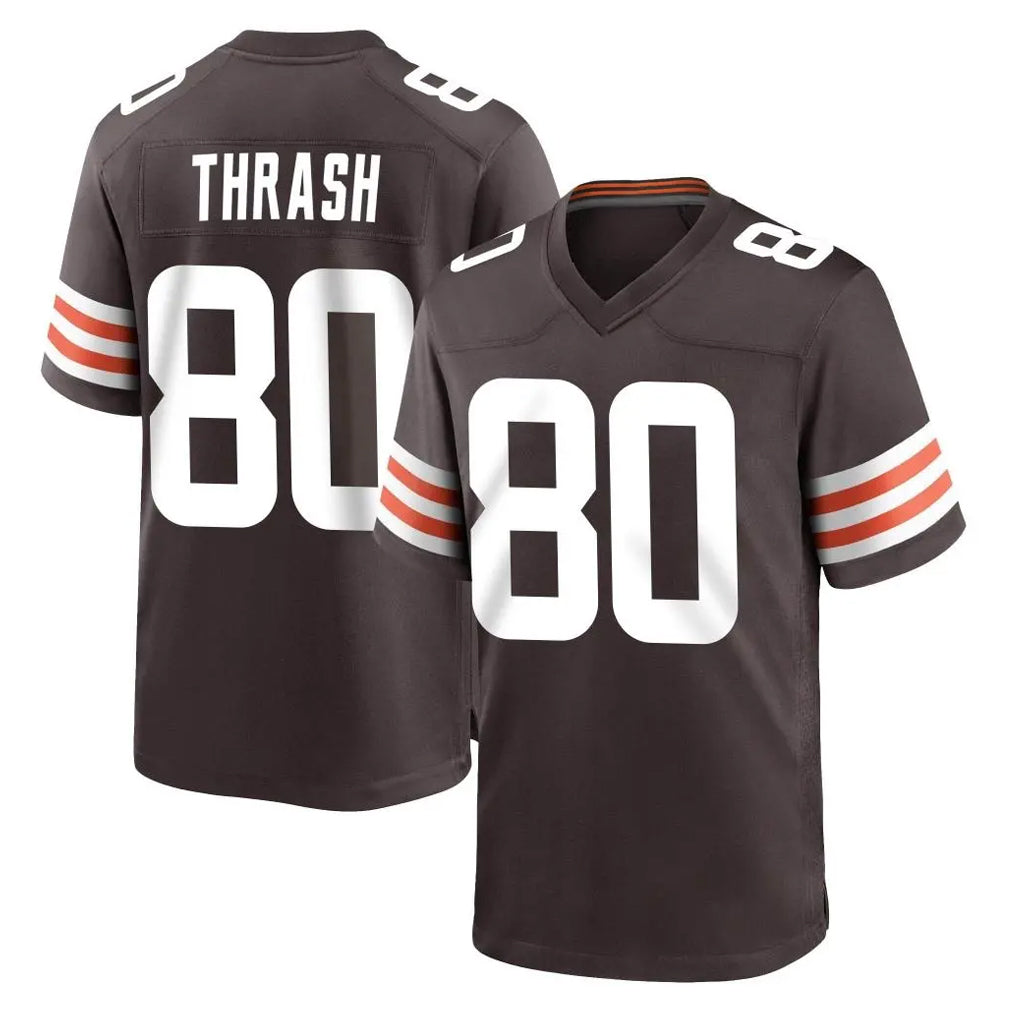 C.Browns #80 Jamari Thrash Player Brown Home Game BALCE Stitched Jerseys
