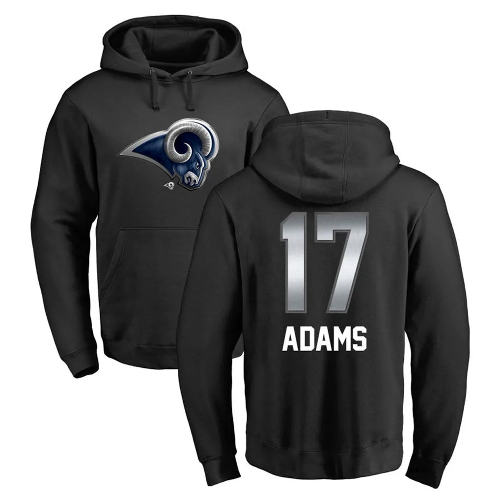 LA.Rams #17 Davante Adams Player Black Pullover Hoodie Limited Game BALCE Stitched Jerseys