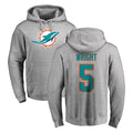 M.Dolphins #5 Jaylen Wright Player Gray LOGO Pullover Hoodies Limited BALCE Stitched Jerseys