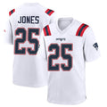 NE.Patriots #25 Marcus Jones Player White Home Game BALCE Stitched Jerseys