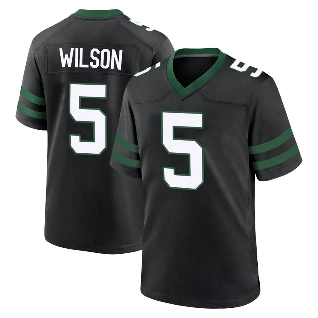 NY.Jets #5 Garrett Wilson Player Black Legacy Home Game BALCE Stitched Jerseys