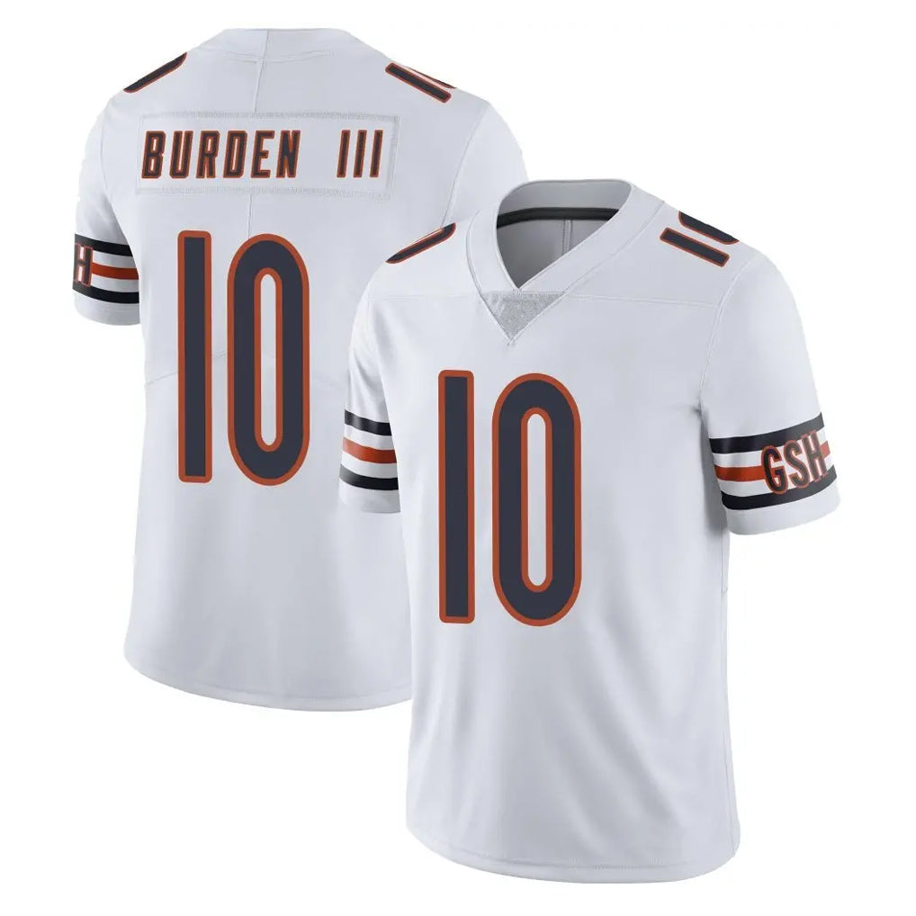 C.Bears #10 Luther Burden III Player White Vapor Untouchable Limited Home Game BALCE Stitched Jerseys
