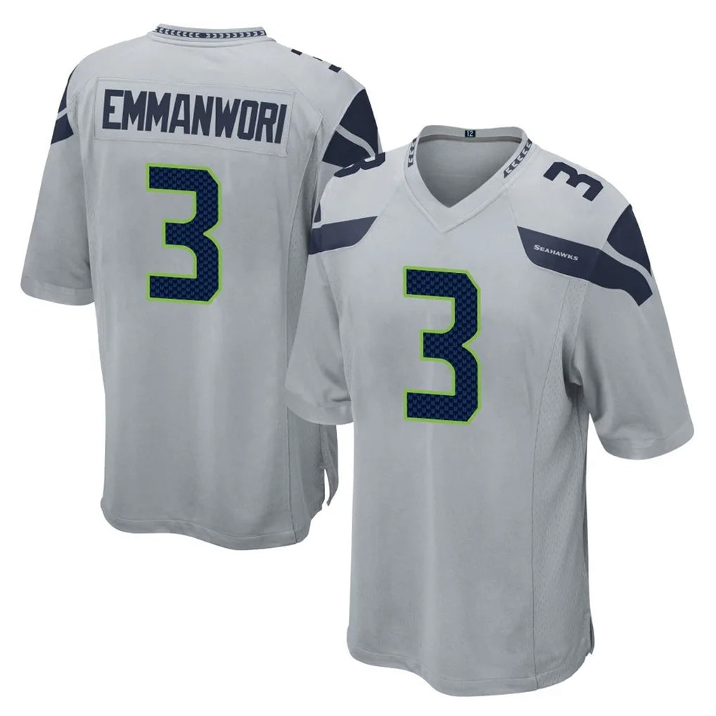 S.Seahawks #3 Nick Emmanwori Player Gray Home Game BALCE Stitched Jerseys