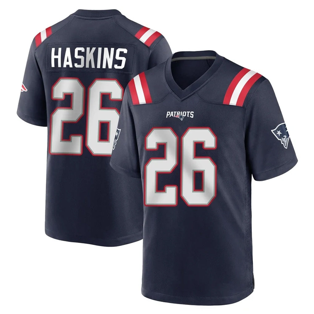 NE.Patriots #26 Hassan Haskins Navy Home Game BALCE Stitched Jerseys