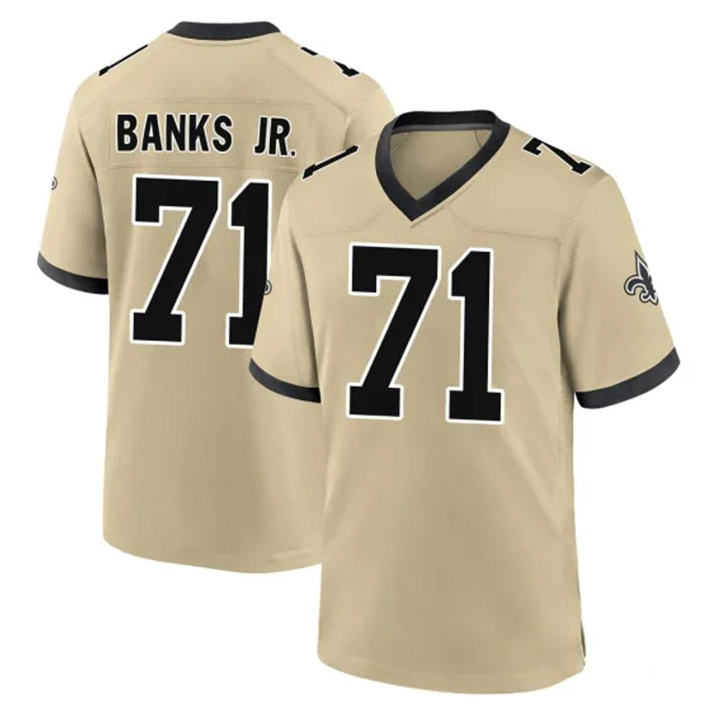 NO.Saints #71 Kelvin Banks Jr. Player Gold Home Game BALCE Stitched Jerseys