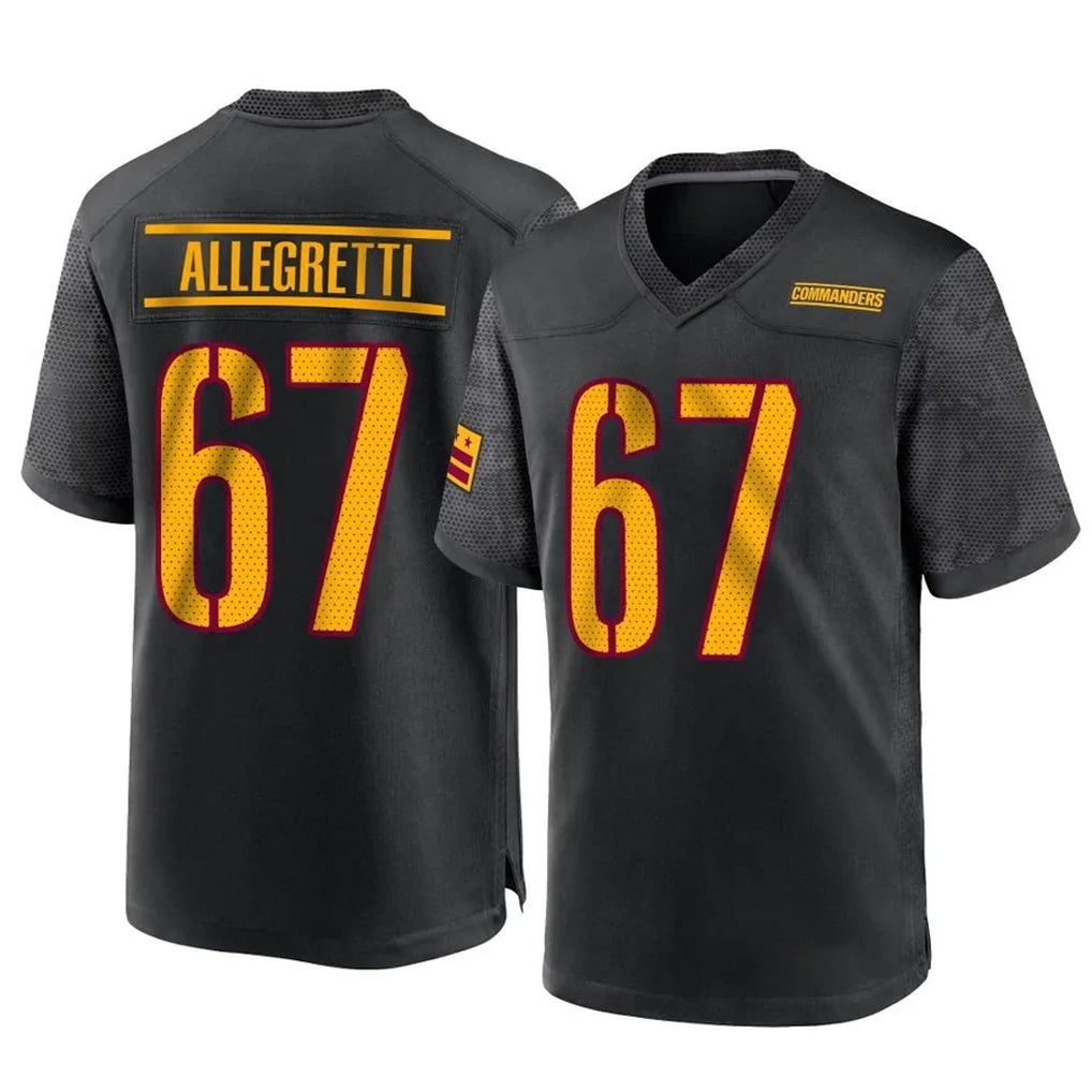 W.Commanders #67 Nick Allegretti Player Black Home Game BALCE Stitched Jerseys