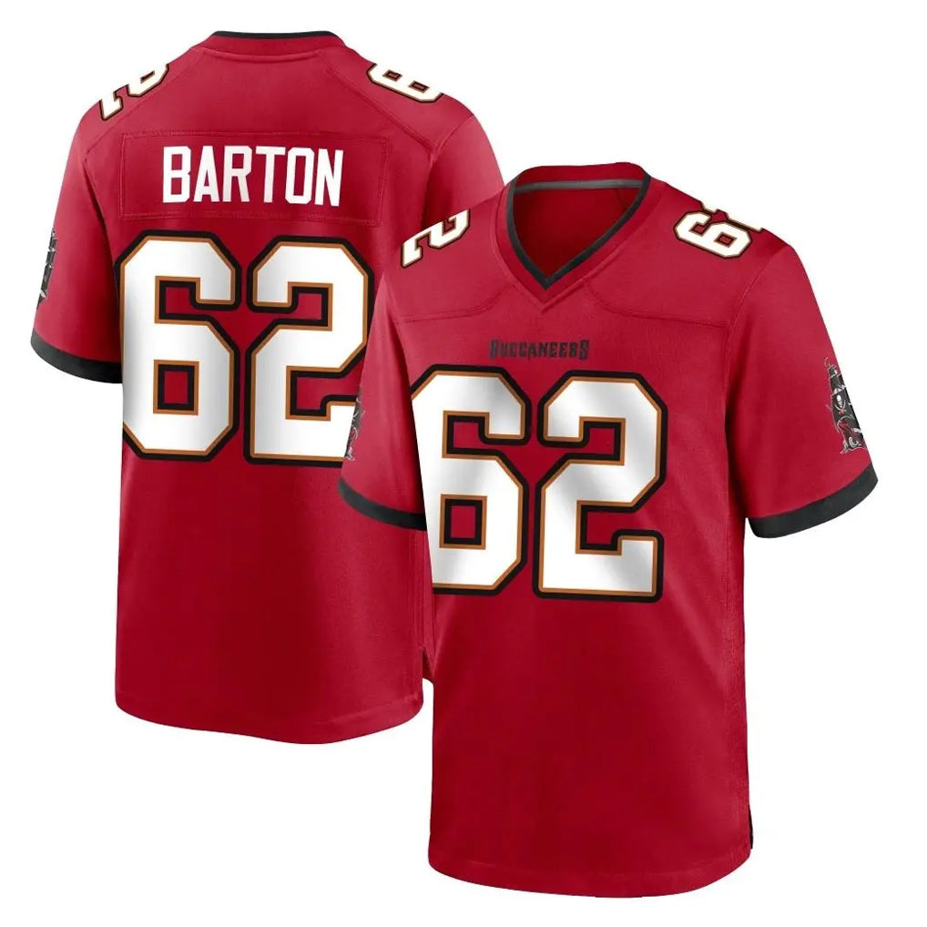 TB.Buccaneers #62 Graham Barton Player Red Home Game BALCE Stitched Jerseys