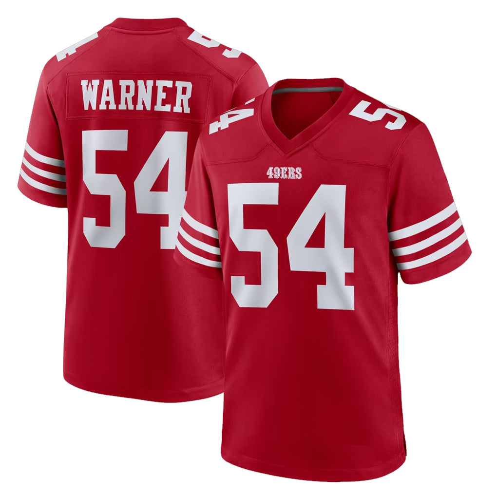 SF.49ers #54 Fred Warner Player Red Game Home BALCE Stitched Jerseys