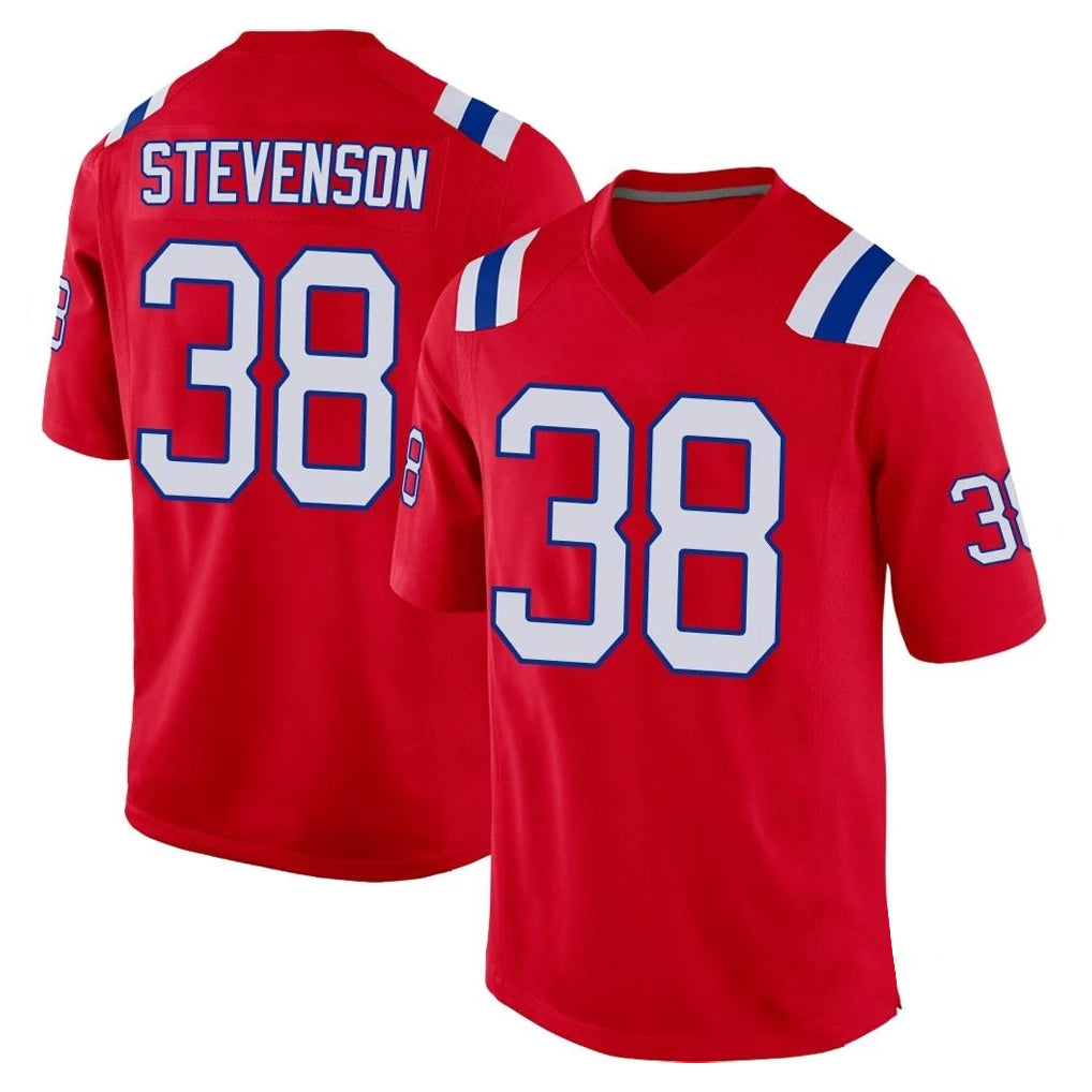 NE.Patriots #38 Rhamondre Stevenson Player Red Home Game BALCE Stitched Jerseys