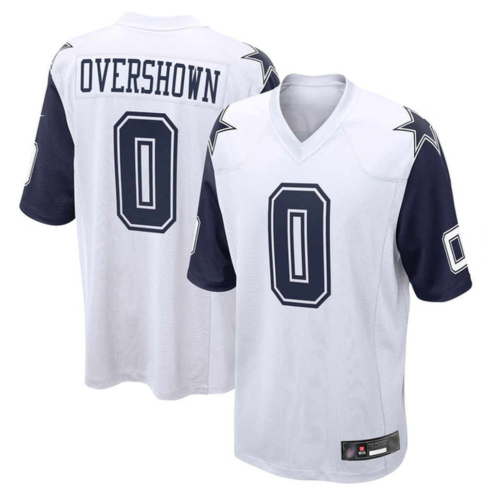 D.Cowboys #0 DeMarvion Overshown Player White-Navy Home Game BALCE Stitched Jerseys