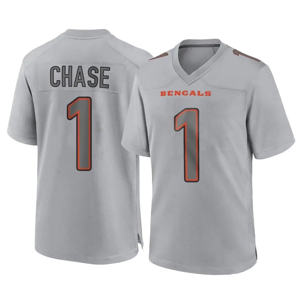 C.Bengals #1 Ja'Marr Chase Player Gray Atmosphere Fashion Game BALCE Stitched Jerseys