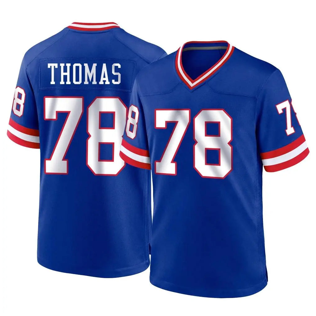 NY.Giants #78 Andrew Thomas Player Royal Classic Home Game BALCE Stitched Jerseys