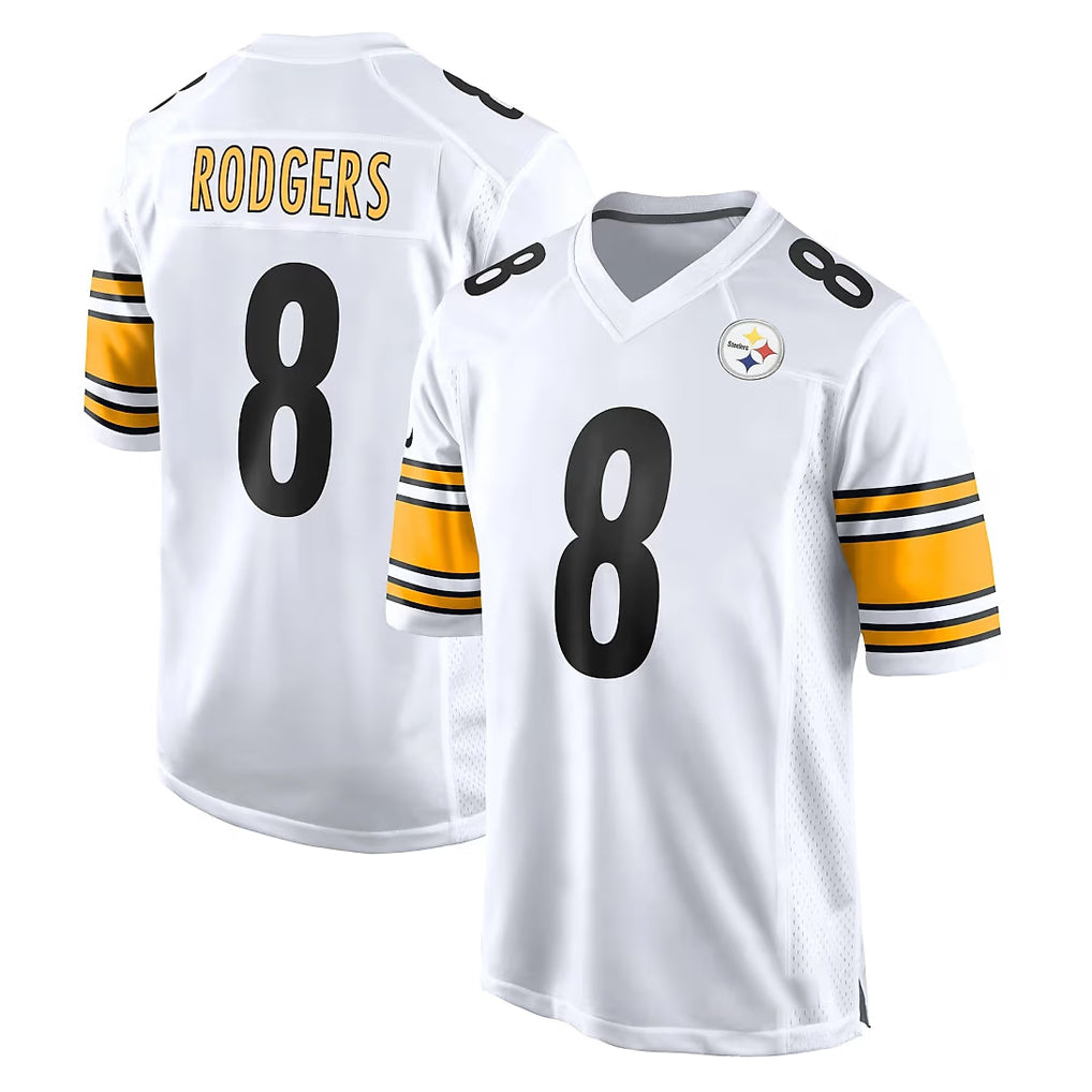 P.Steelers #8 Aaron Rodgers Player White Home Game BALCE Stitched Jerseys