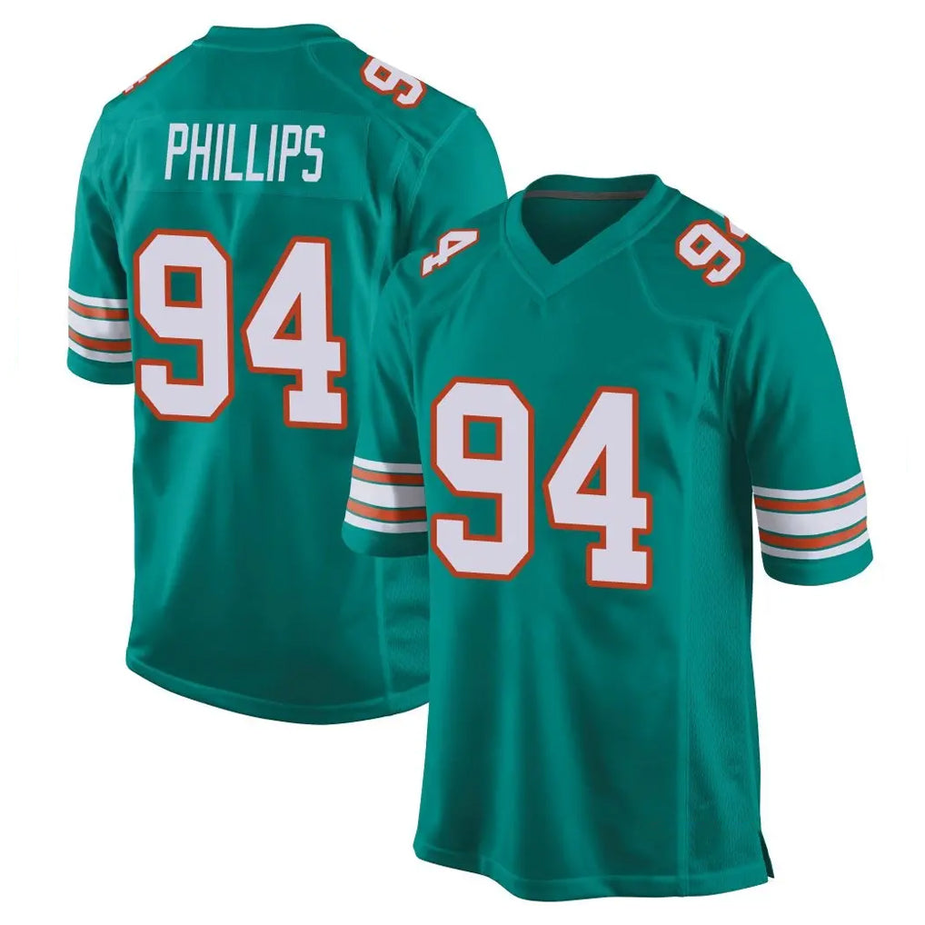 M.Dolphins #94 Jordan Phillips Player Aqua Alternate Home Game BALCE Stitched Jerseys