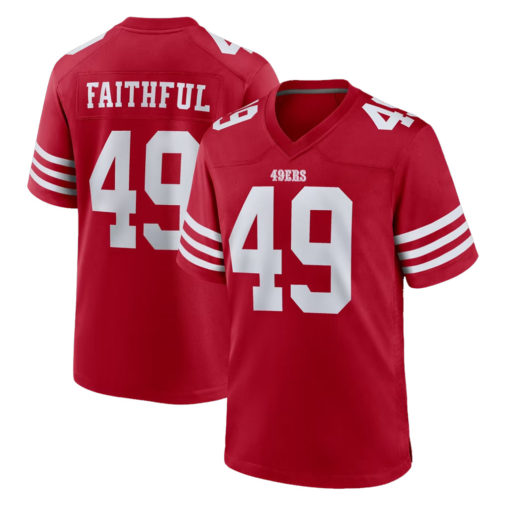 SF.49ers #49 The Faithful Player Red Game Home BALCE Stitched Jerseys